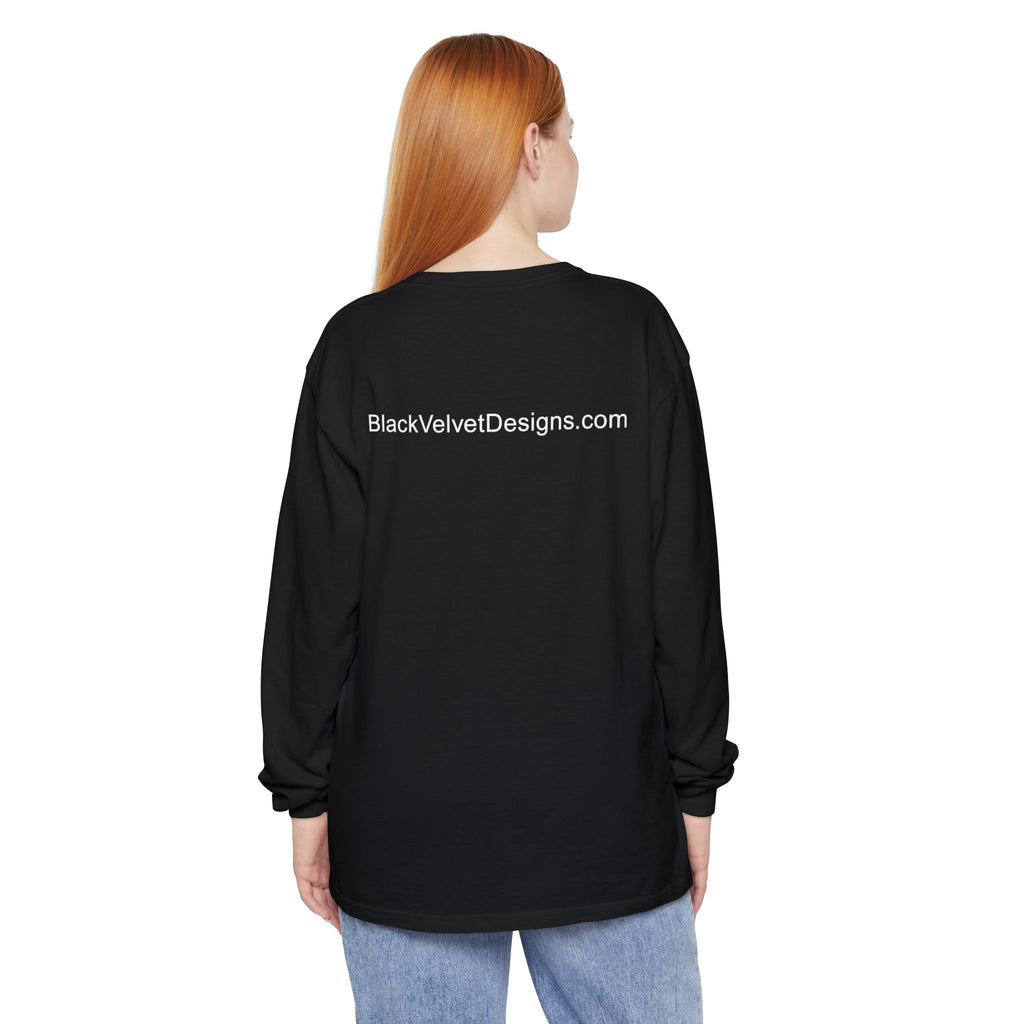 Black Velvet Script Logo Long Sleeve Tee | Logo Long Sleeve