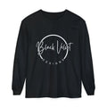 Black Velvet Script Logo Long Sleeve Tee | Logo Long Sleeve